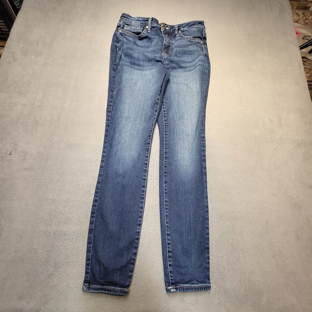 NYDJ Jeans Womens 4 Blue Ami Skinny Leg Stretch Denim Distressed